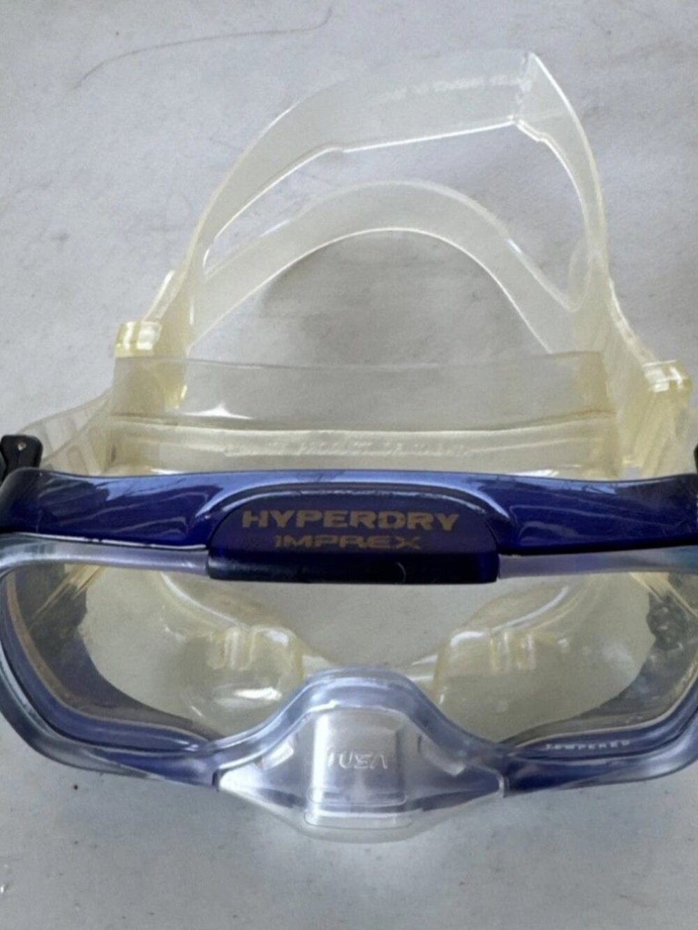 Tusa Imprex HyperDry Scuba Dive Mask Dark Blue Frame Tempered Glass Snorkel